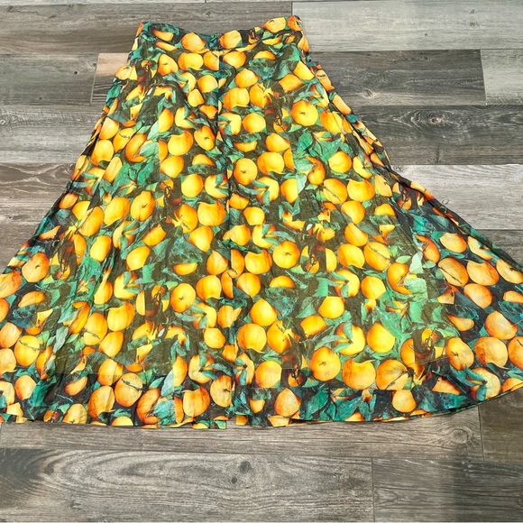 Maeve by Anthropologie Summer Orchard Midi Skirt Size 12 Orange Print - Picture 10 of 14